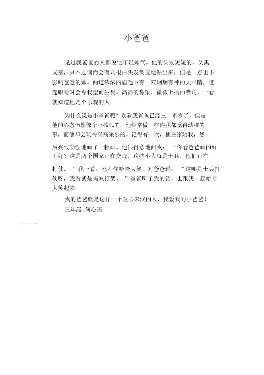 小爸爸介绍,小爸爸的简介